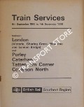 Train Services [Timetable] between London (Victoria, Charing Cross, Waterloo and London Bridge) and Purley, Caterham, Tattenham Corner, Coulsdon North, 6th September 1965 to 4th September 1966 by British Rail Southern Region